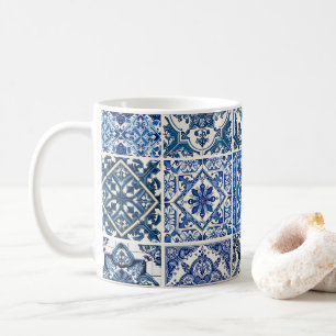 Mittelmeer-Fliesen, Portugal, Azulejo, Majolica Kaffeetasse