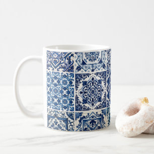 Mittelmeer-Fliesen, Portugal, Azulejo, Majolica Kaffeetasse