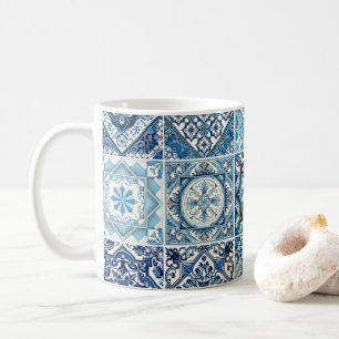 Mittelmeer-Fliesen, Portugal, Azulejo, Majolica Kaffeetasse