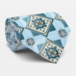 Mittelmeer-Fliesen, Portugal, Azulejo, Majolica Krawatte