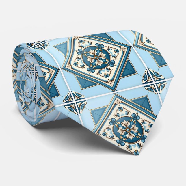 Mittelmeer-Fliesen, Portugal, Azulejo, Majolica Krawatte (Gerollt)
