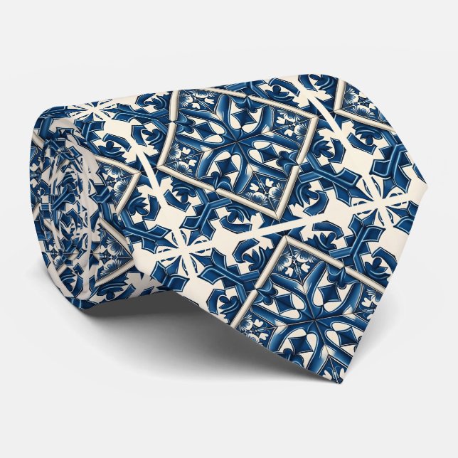 Mittelmeer-Fliesen, Portugal, Azulejo, Majolica Krawatte (Gerollt)