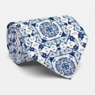 Mittelmeer-Fliesen, Portugal, Azulejo, Majolica Krawatte