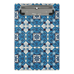 Mittelmeer-Fliesen, Portugal, Azulejo, Majolica Mini Klemmbrett