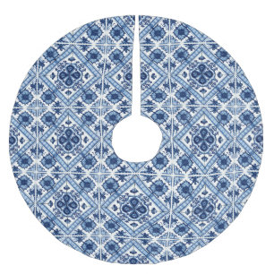 Mittelmeer-Fliesen, Portugal, Azulejo, Majolica Polyester Weihnachtsbaumdecke