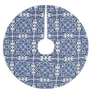 Mittelmeer-Fliesen, Portugal, Azulejo, Majolica Polyester Weihnachtsbaumdecke