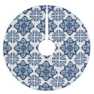 Mittelmeer-Fliesen, Portugal, Azulejo, Majolica Polyester Weihnachtsbaumdecke
