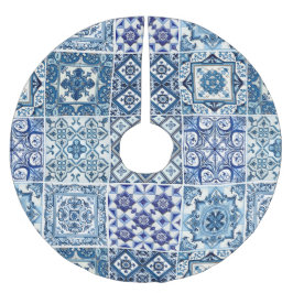 Mittelmeer-Fliesen, Portugal, Azulejo, Majolica Polyester Weihnachtsbaumdecke