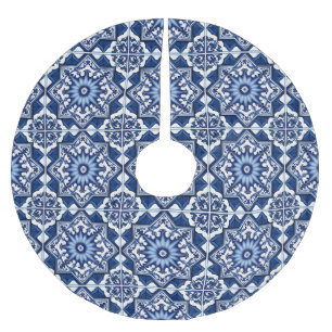 Mittelmeer-Fliesen, Portugal, Azulejo, Majolica Polyester Weihnachtsbaumdecke