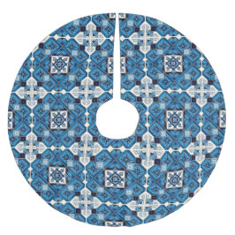 Mittelmeer-Fliesen, Portugal, Azulejo, Majolica Polyester Weihnachtsbaumdecke