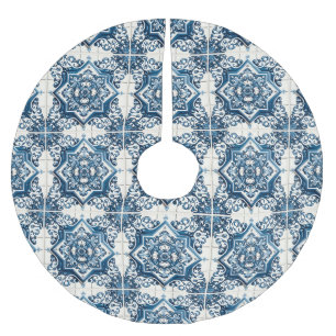 Mittelmeer-Fliesen, Portugal, Azulejo, Majolica Polyester Weihnachtsbaumdecke