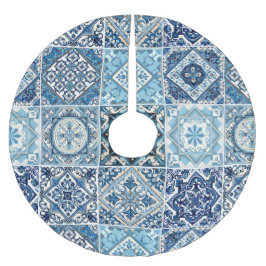 Mittelmeer-Fliesen, Portugal, Azulejo, Majolica Polyester Weihnachtsbaumdecke