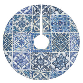 Mittelmeer-Fliesen, Portugal, Azulejo, Majolica Polyester Weihnachtsbaumdecke