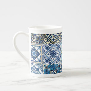 Mittelmeer-Fliesen, Portugal, Azulejo, Majolica Prozellantasse