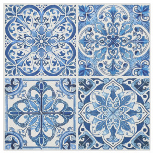 Mittelmeer-Fliesen, Portugal, Azulejo, Majolica Stoff
