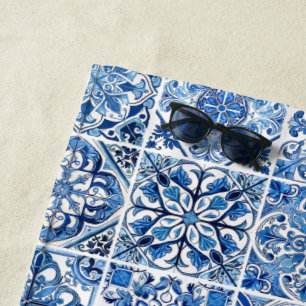 Mittelmeer-Fliesen, Portugal, Azulejo, Majolica Strandtuch