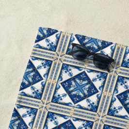 Mittelmeer-Fliesen, Portugal, Azulejo, Majolica Strandtuch