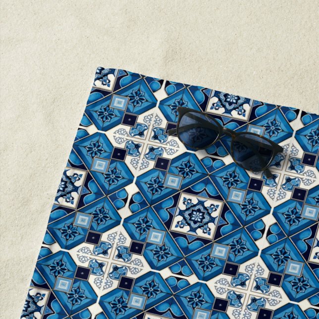 Mittelmeer-Fliesen, Portugal, Azulejo, Majolica Strandtuch (Beispiel)