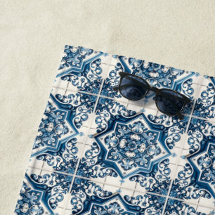 Mittelmeer-Fliesen, Portugal, Azulejo, Majolica Strandtuch