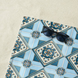 Mittelmeer-Fliesen, Portugal, Azulejo, Majolica Strandtuch