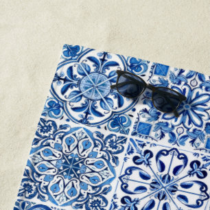 Mittelmeer-Fliesen, Portugal, Azulejo, Majolica Strandtuch