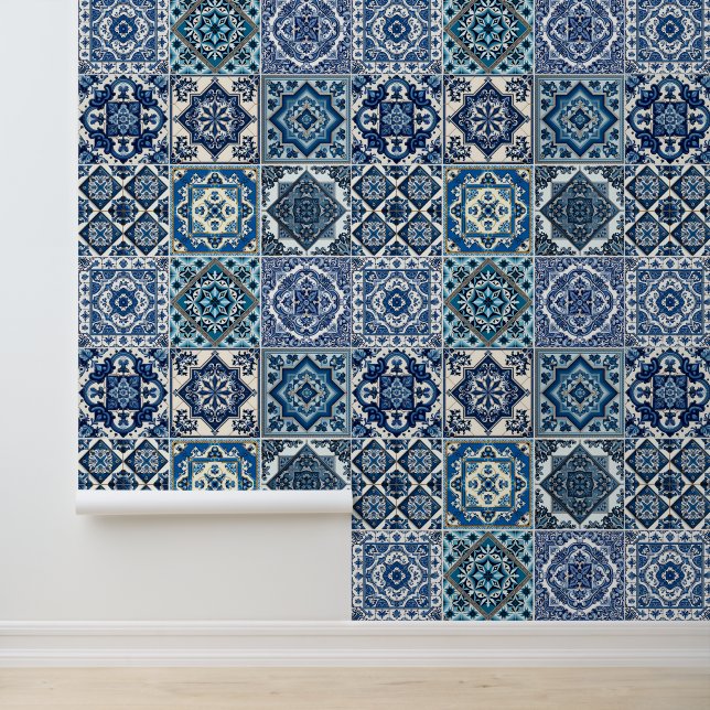 Mittelmeer-Fliesen, Portugal, Azulejo, Majolica Tapete (Anwendung)