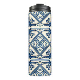 Mittelmeer-Fliesen, Portugal, Azulejo, Majolica Thermosbecher