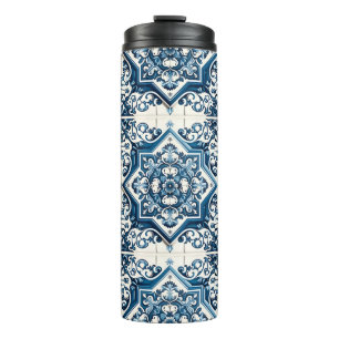 Mittelmeer-Fliesen, Portugal, Azulejo, Majolica Thermosbecher