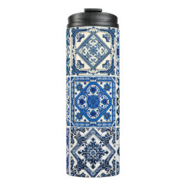 Mittelmeer-Fliesen, Portugal, Azulejo, Majolica Thermosbecher