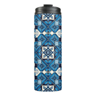 Mittelmeer-Fliesen, Portugal, Azulejo, Majolica Thermosbecher