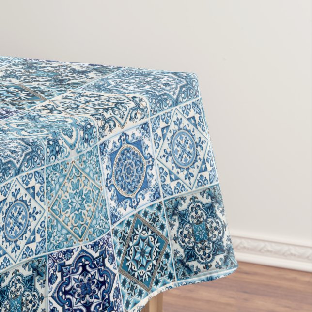 Mittelmeer-Fliesen, Portugal, Azulejo, Majolica Tischdecke (Beispiel)