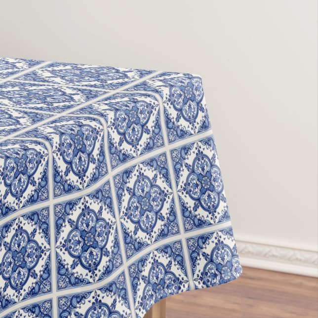 Mittelmeer-Fliesen, Portugal, Azulejo, Majolica Tischdecke (Beispiel)