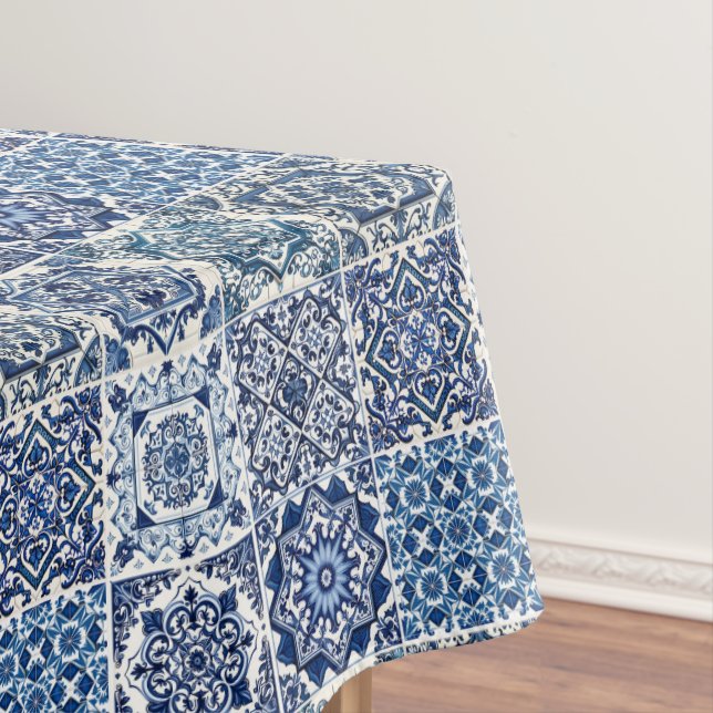 Mittelmeer-Fliesen, Portugal, Azulejo, Majolica Tischdecke (Beispiel)