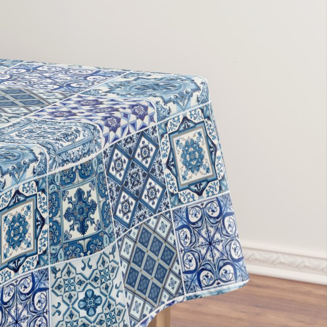 Mittelmeer-Fliesen, Portugal, Azulejo, Majolica Tischdecke (Beispiel)