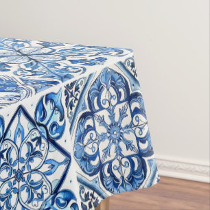 Mittelmeer-Fliesen, Portugal, Azulejo, Majolica Tischdecke