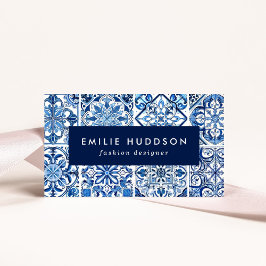 Mittelmeer-Fliesen, Portugal, Azulejo, Majolica Visitenkarte