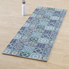 Mittelmeer-Fliesen, Portugal, Azulejo, Majolica Yogamatte