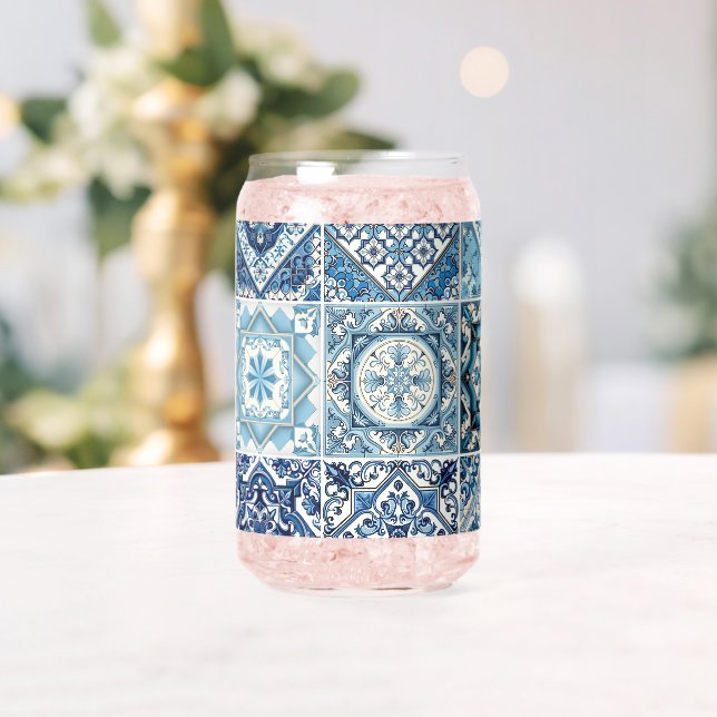 Mittelmeer-Fliesen, Portugiesisch, Azulejo, Majoli Dosenglas (Insitu (Hochzeit))