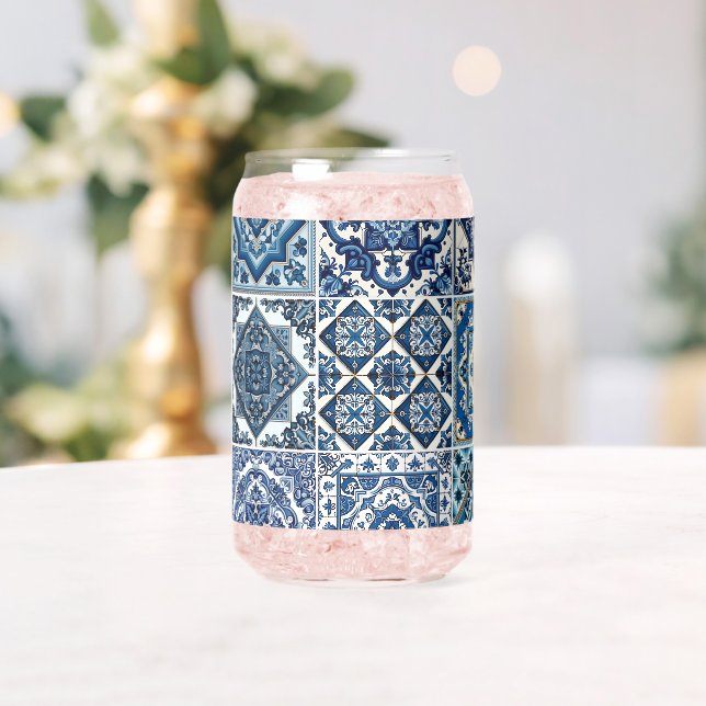 Mittelmeer-Fliesen, Portugiesisch, Azulejo, Majoli Dosenglas (Insitu (Hochzeit))