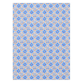 Mittelmeer-Fliesenmuster Blau Terrakotta Tischdecke