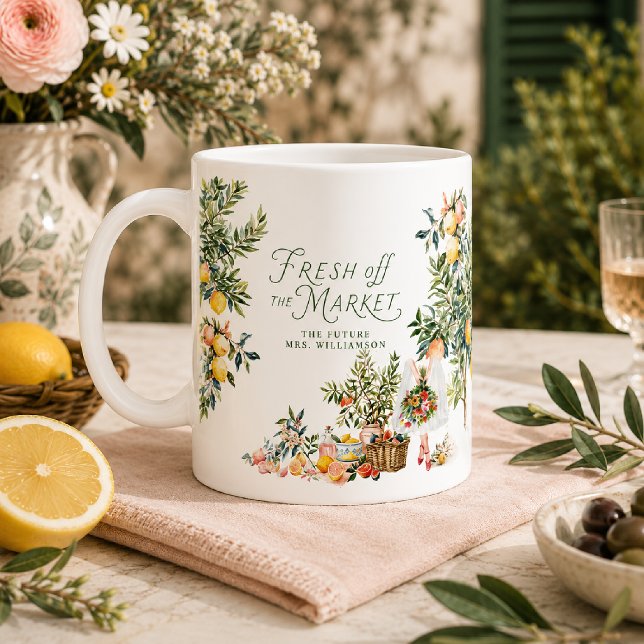 Mittelmeer-Frisch vom Markt-Junggesellinnenabschie Kaffeetasse (Von Creator hochgeladen)