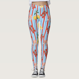 Mittelmeer-Garnele- und Zitrusmuster Leggings