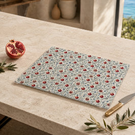 Mittelmeer-Granatapfel-Mosaik-Glas-Schneidebrett B Schneidebrett