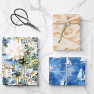Mittelmeer-Herzen Sand Braut-Dusche Geschenkpapier Set