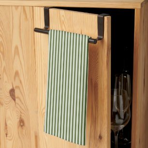 Mittelmeer-Klassiker Ticking Stripe Deep Olive Geschirrtuch