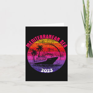 Mittelmeer-Kreuzfahrt 2023 Retro-Sonnenuntergang F Karte