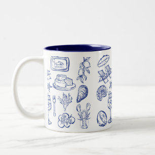Mittelmeer-Lebensumriss Zweifarbige Tasse