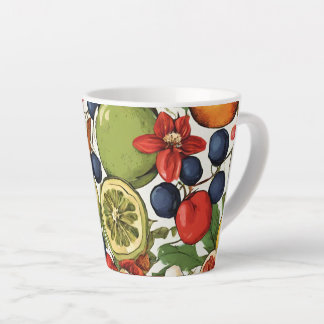 Mittelmeer-Limetten, Zitronen und Blumen. Gemalt Milchtasse