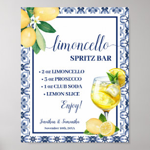 Mittelmeer-Limoncello-Spritz-Bar-Hochzeitsbrause Poster