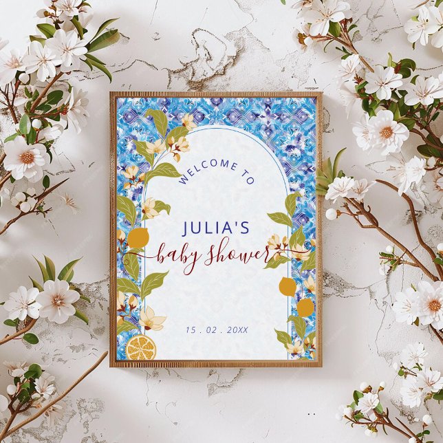 Mittelmeer-Limonie Amalfi-Küste Baby Shower Poster (Von Creator hochgeladen)